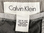 Calvin Klein Mens Gray Textured Chino Pants 100% Cotton Straight Leg 31x32