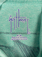 Guy Harvey Keys Slam Scribble Fish Hoodie Long Sleeve Pocket T-Shirt Aqua Sz M