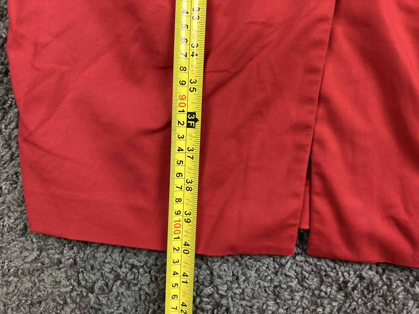 Lafayette 148 New York Red High Neck Zip Front Pocket Sheath Dress Cotton Sz 8