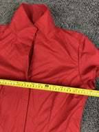 Lafayette 148 New York Red High Neck Zip Front Pocket Sheath Dress Cotton Sz 8