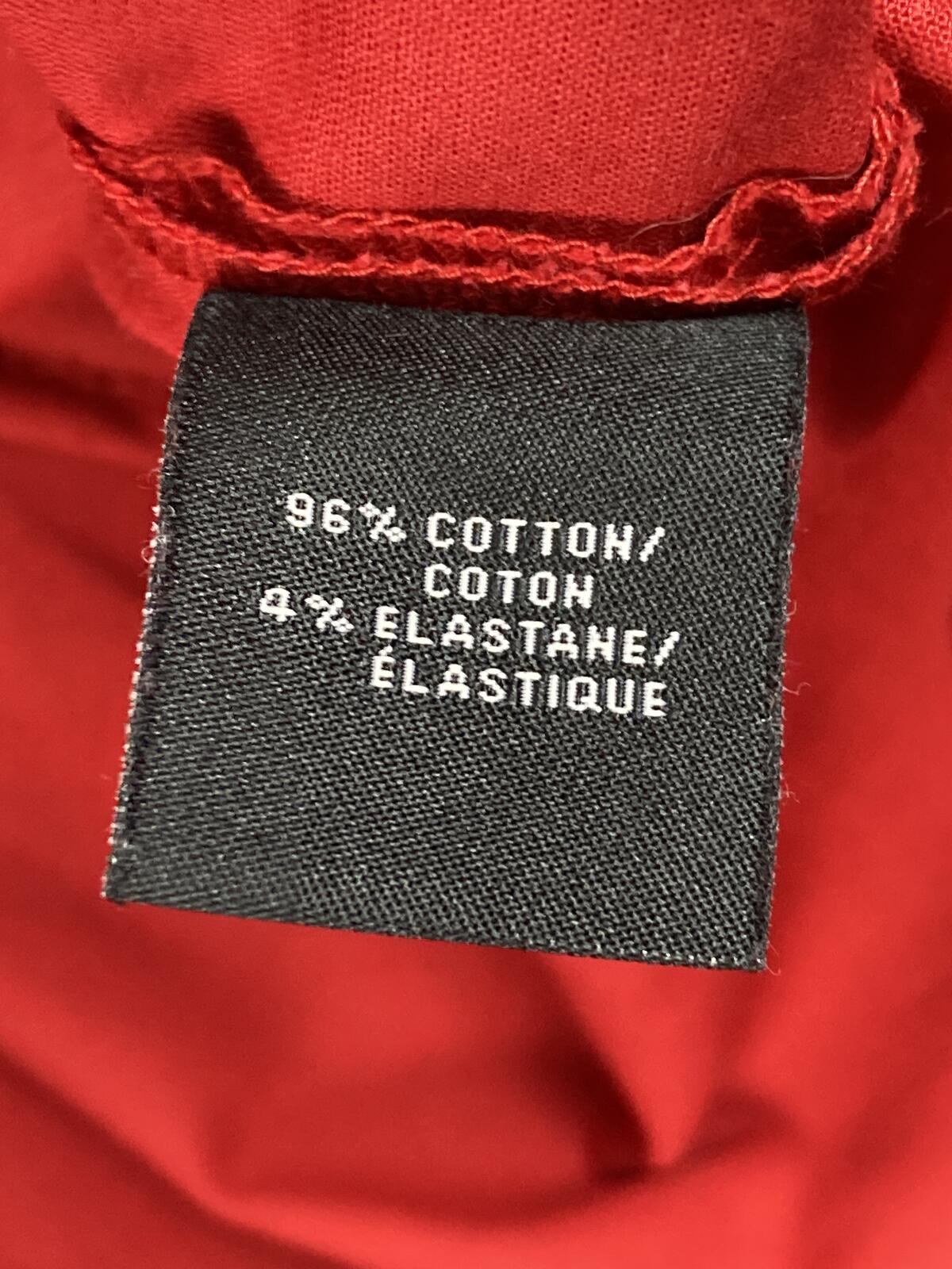 Lafayette 148 New York Red High Neck Zip Front Pocket Sheath Dress Cotton Sz 8