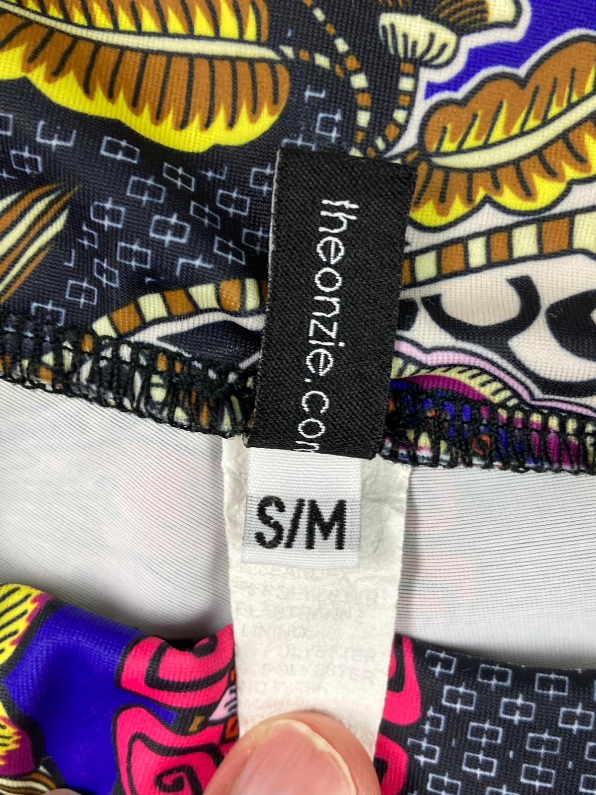 Onzie Women’s Capri Yoga Leggings Floral Print Workout Multi-Color Sz S/M