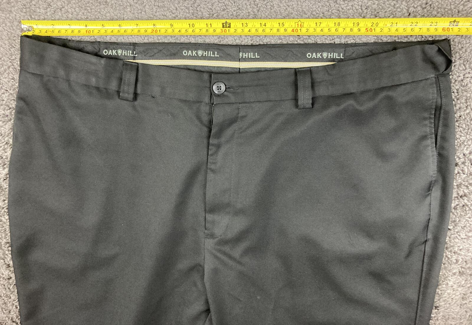 Oak Hill Dress Pants Men's Black Comfort Stretch Waist Big Tall Sz 48x32
