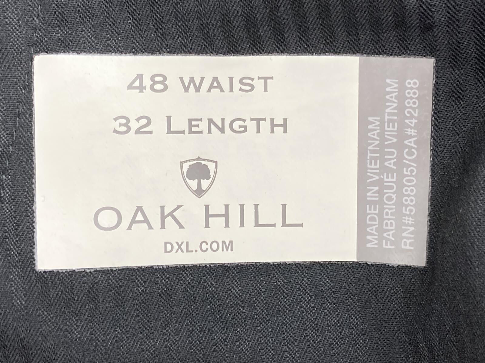 Oak Hill Dress Pants Men's Black Comfort Stretch Waist Big Tall Sz 48x32