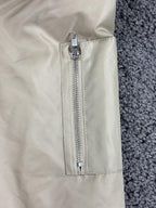 Forever 21 NASA Bomber Jacket Tan Beige Flight Space Patch Coat Unisex Sz Small