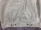 St Michael Vintage Denim Vest Sage Green Snap Front Collared UK 8 100% Cotton