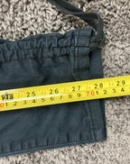 Vntg Jolt Y2K Cargo Pants Black Rhinestone Bling Bolt Drawstring Hem Size 29x28