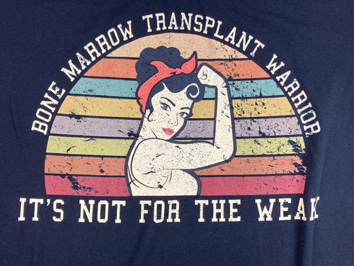 Bone Marrow Transplant Warrior V-Neck Shirt XL Retro Rosie the Riveter Black