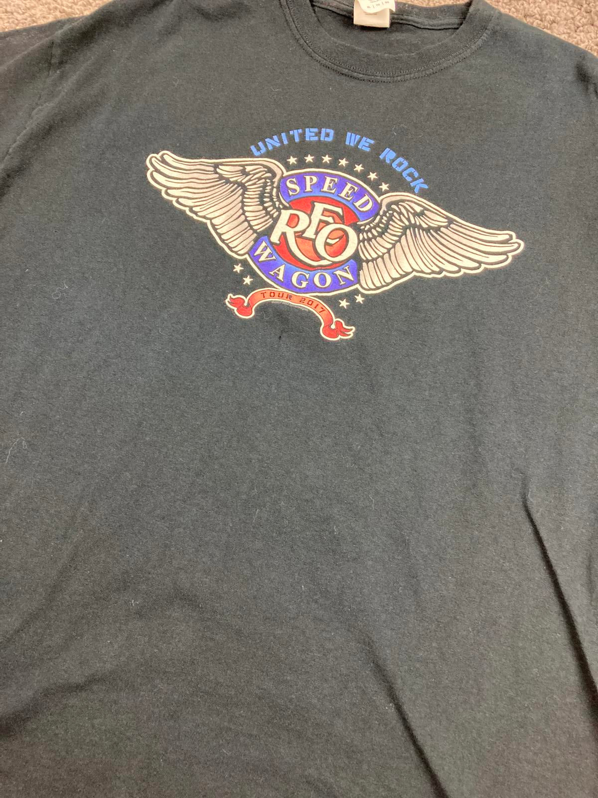 Gildan REO Speedwagon T-Shirt Tour 2017 United We Rock Size XL Black