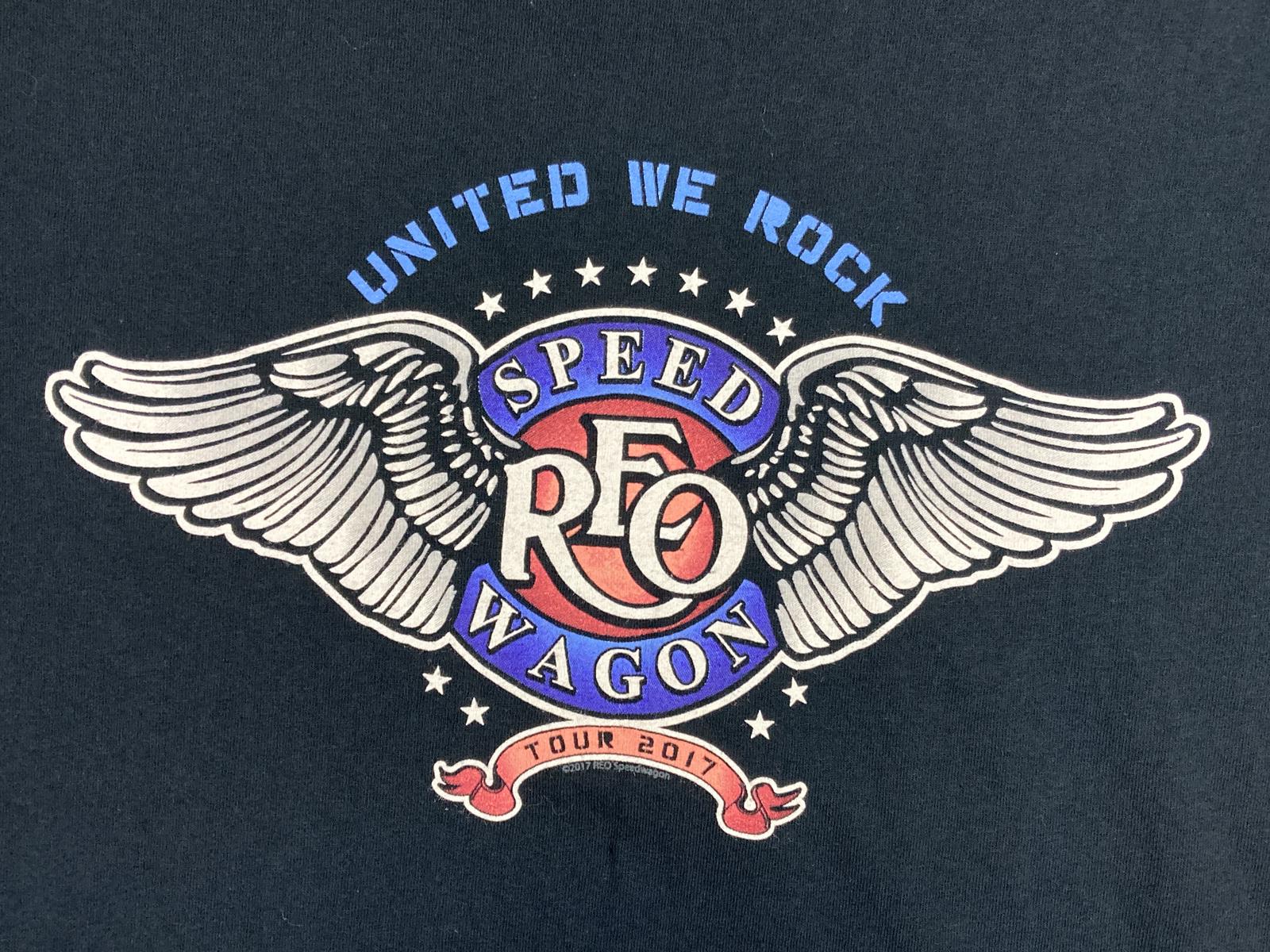 Gildan REO Speedwagon T-Shirt Tour 2017 United We Rock Size XL Black