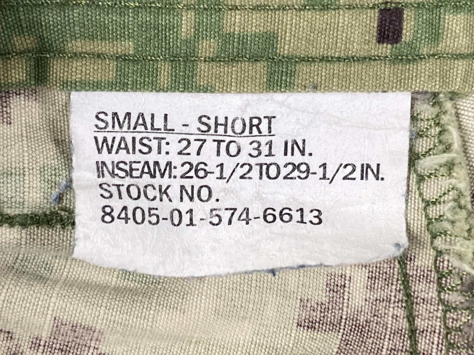 US Navy NWU Type III Camo Cargo Trousers Pants Short Digital AOR2 Ripstop Sz S