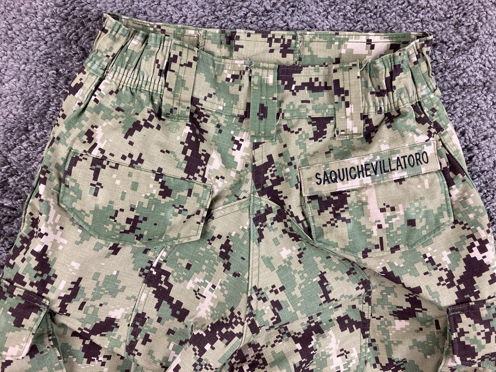 US Navy NWU Type III Camo Cargo Trousers Pants Short Digital AOR2 Ripstop Sz S