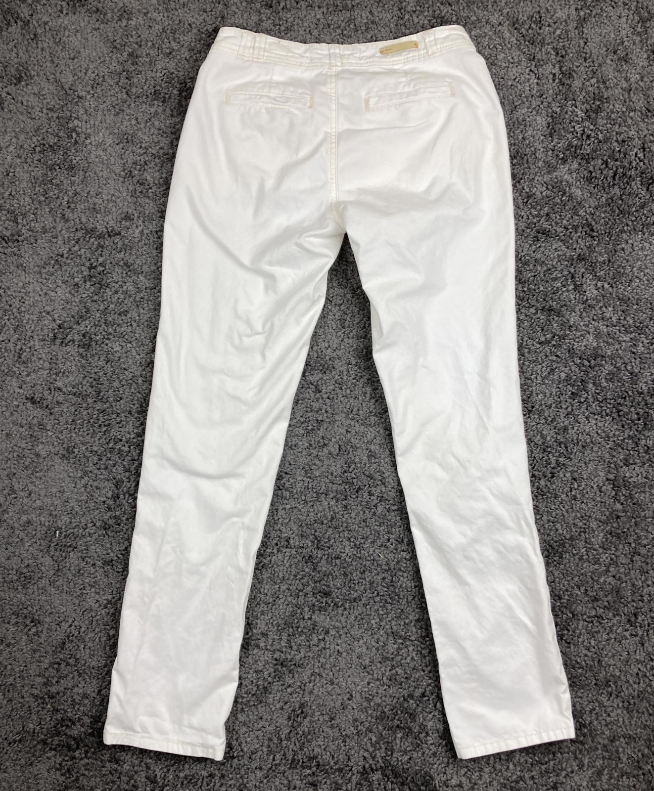 Pilcro & the Letterpress Anthropology White Ankle Skinny Pants Women 25 Stretch