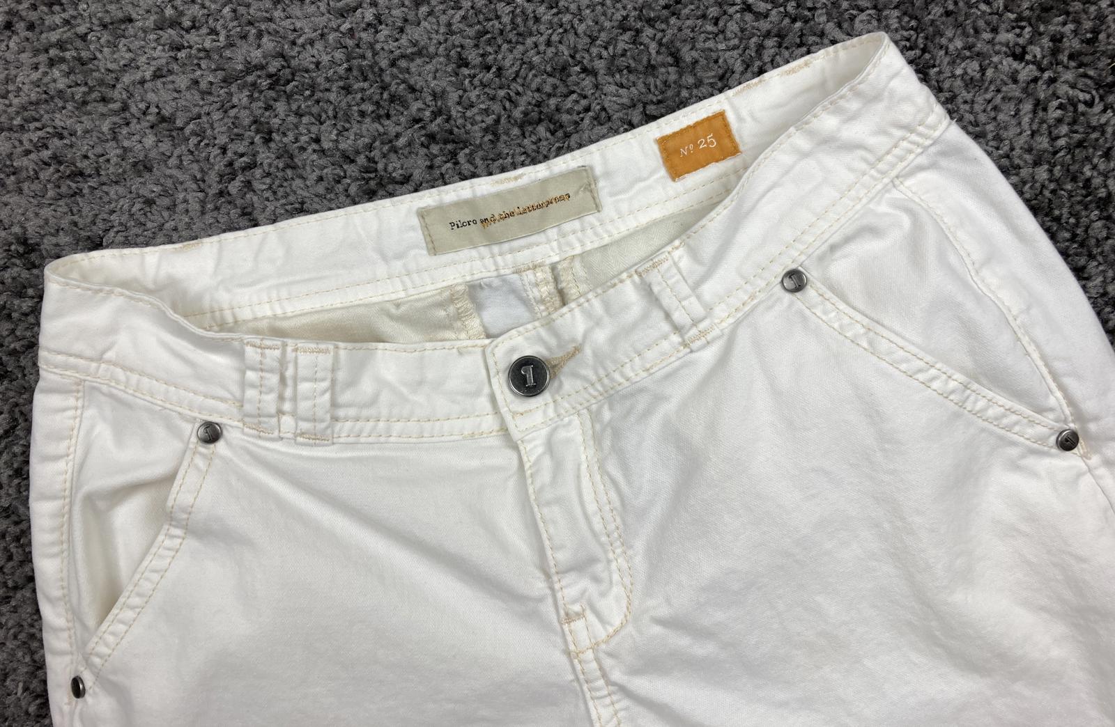 Pilcro & the Letterpress Anthropology White Ankle Skinny Pants Women 25 Stretch