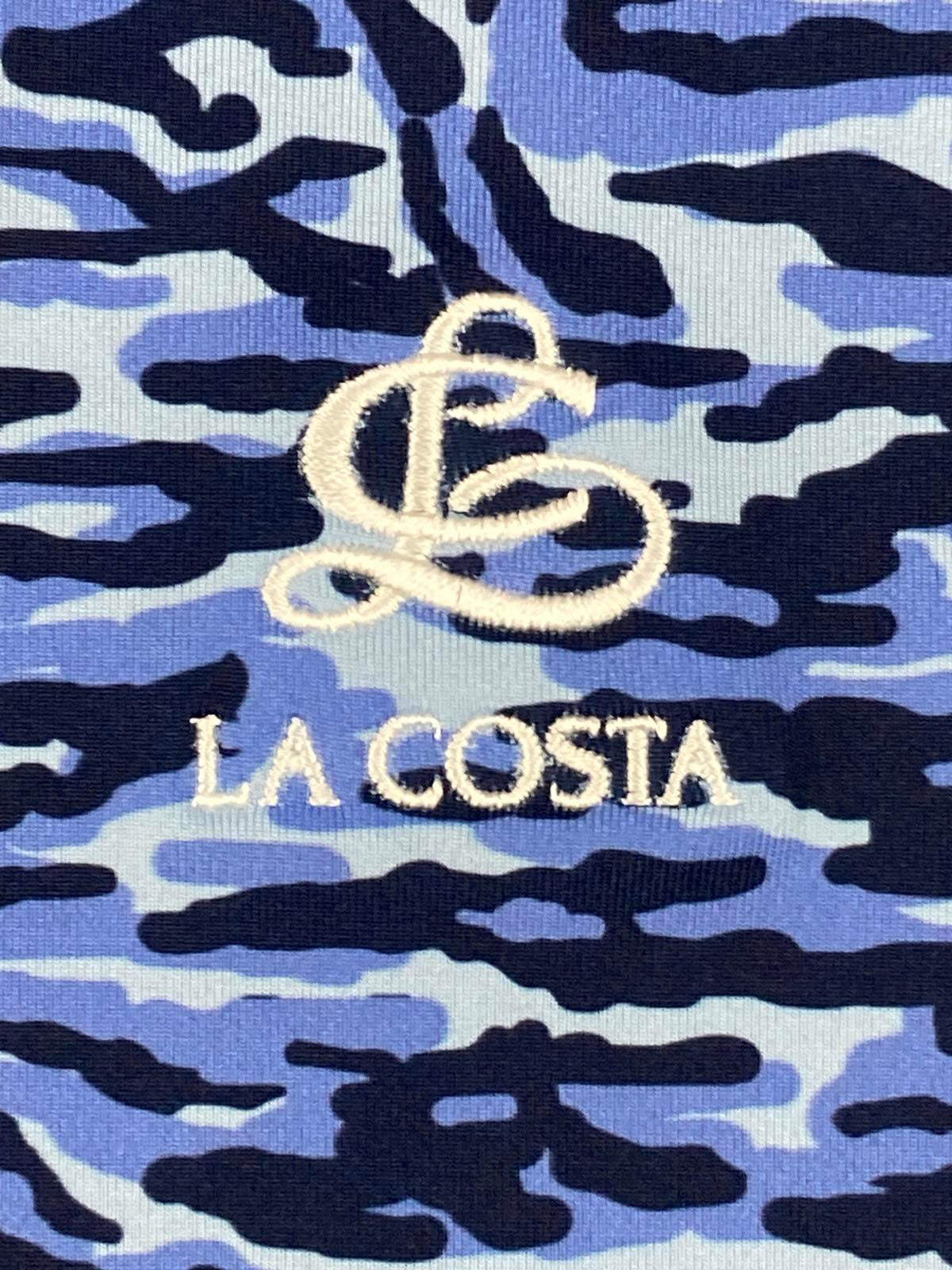Greyson Polo Shirt La Costa Logo Mens Size L Wolf Blue Camo NWT