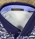 Greyson Polo Shirt La Costa Logo Mens Size L Wolf Blue Camo NWT