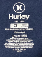 Hurley T Shirt Mens Blue Icon Slash Tee Short Sleeve Skate Surf Crew Neck Sz XL