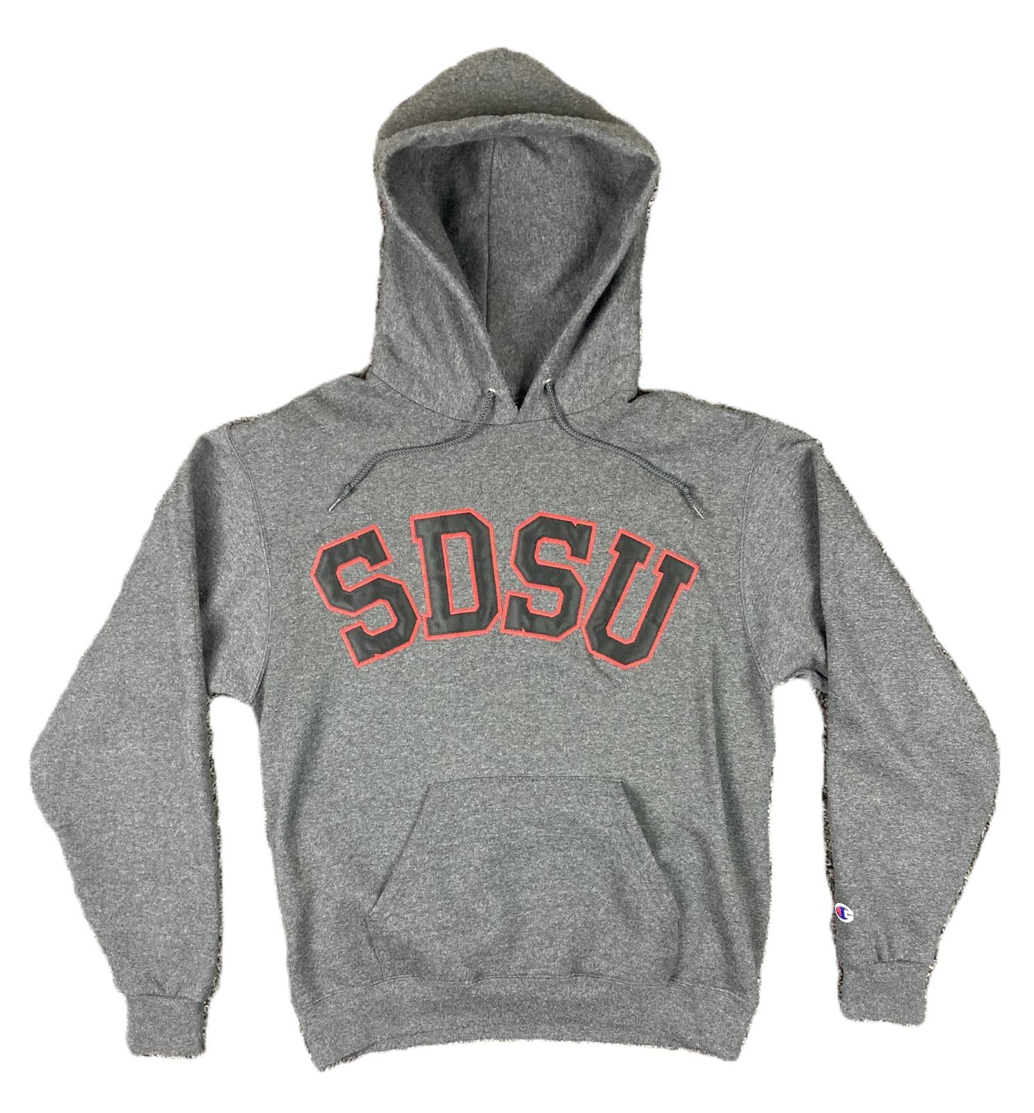 SDSU San Diego State Aztecs Hoodie Men’s Gray Applique Eco Fleece Size M