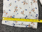 American Eagle Palazzo Pants Pull Up Ivory Floral Elastic Waist Womens Sz XS