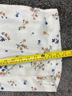 American Eagle Palazzo Pants Pull Up Ivory Floral Elastic Waist Womens Sz XS