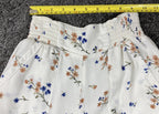 American Eagle Palazzo Pants Pull Up Ivory Floral Elastic Waist Womens Sz XS