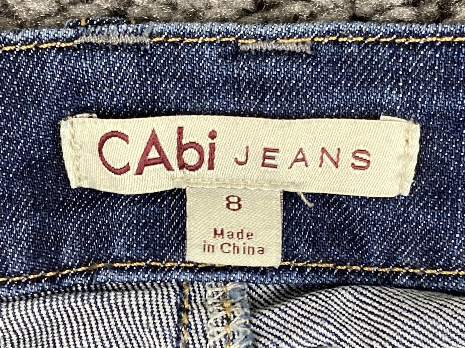 CAbi Lou Lou 334 Women Dark Wash Straight Leg Jeans Denim Classic Stretch Sz 8