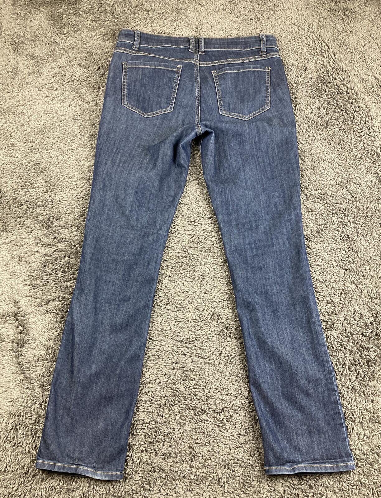 CAbi Lou Lou 334 Women Dark Wash Straight Leg Jeans Denim Classic Stretch Sz 8