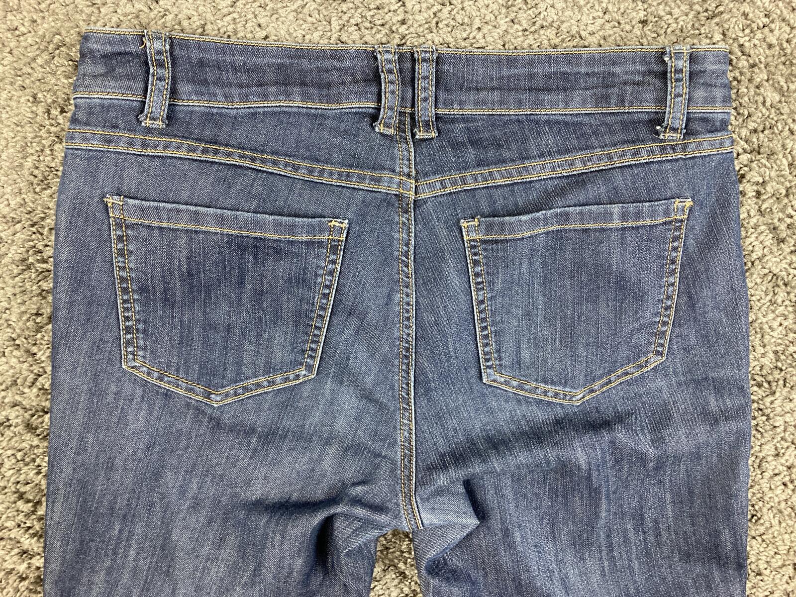 CAbi Lou Lou 334 Women Dark Wash Straight Leg Jeans Denim Classic Stretch Sz 8