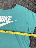 Nike Sportswear Essential Womens Teal Futura Logo T-Shirt Plus Size 1X
