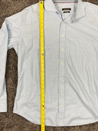 Bugatchi Dress Shirt Shaped Fit Mens Light Blue Size XL