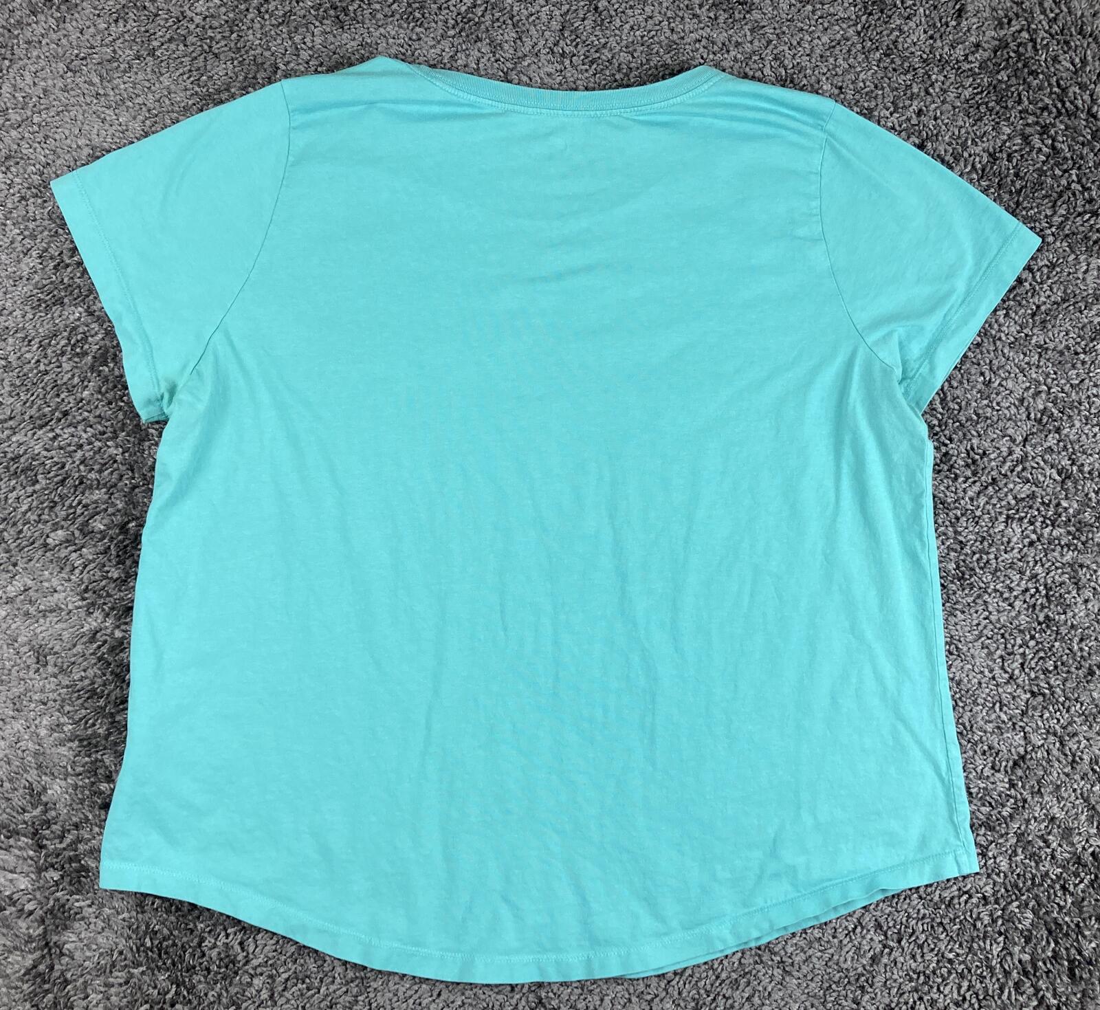 Nike Sportswear Essential Womens Teal Futura Logo T-Shirt Plus Size 1X