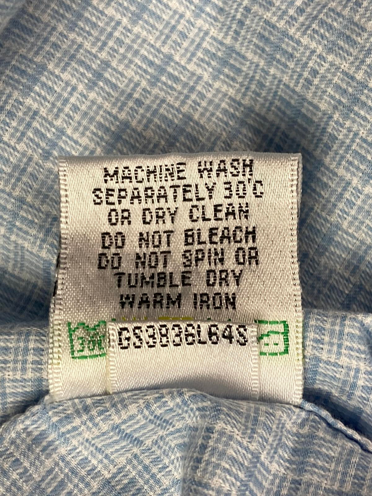 Bugatchi Dress Shirt Shaped Fit Mens Light Blue Size XL