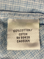 Bugatchi Dress Shirt Shaped Fit Mens Light Blue Size XL