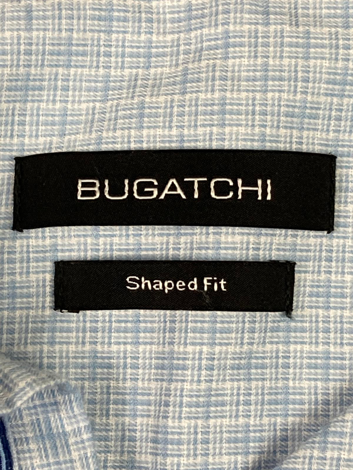 Bugatchi Dress Shirt Shaped Fit Mens Light Blue Size XL
