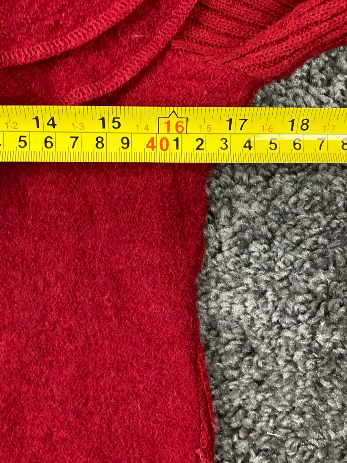 Carole Little Sweater Red Wool Blend Ruffle Collar Womens Size M