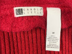 Carole Little Sweater Red Wool Blend Ruffle Collar Womens Size M