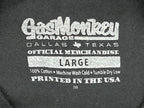 Gas Monkey Garage T-Shirt Mens Black Long Sleeve Hot Rod Shop Graphic Dallas L