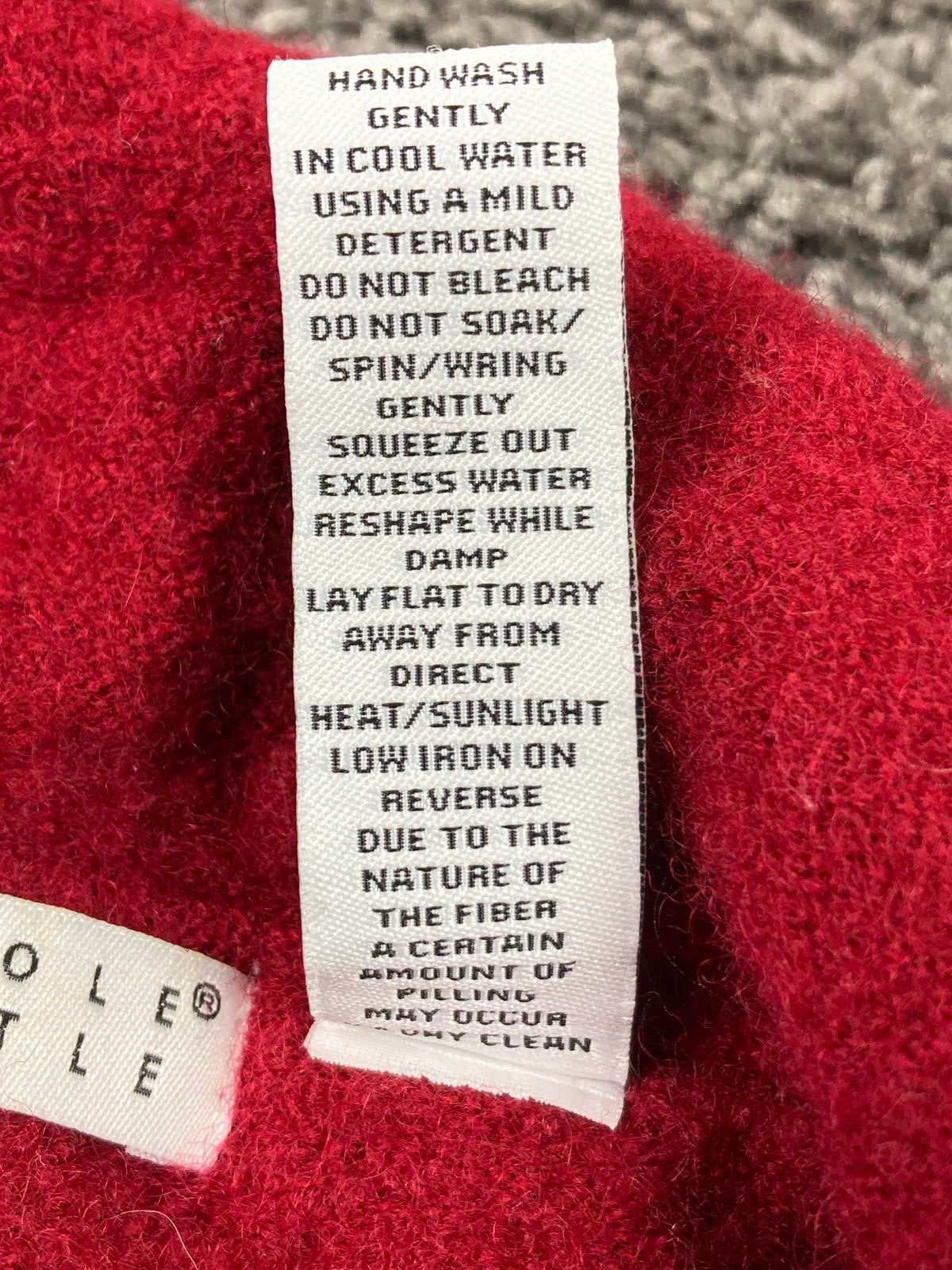 Carole Little Sweater Red Wool Blend Ruffle Collar Womens Size M