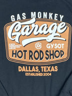Gas Monkey Garage T-Shirt Mens Black Long Sleeve Hot Rod Shop Graphic Dallas L