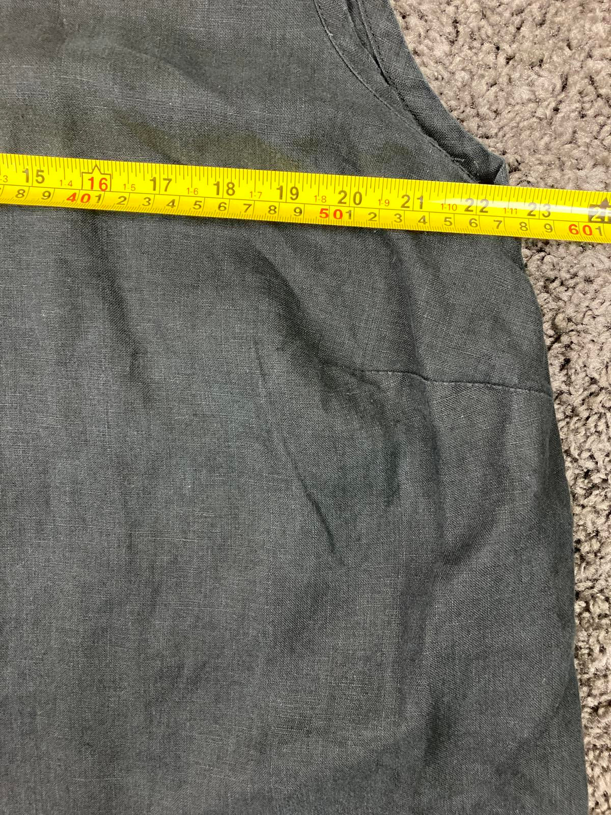 Flax 100% Linen Tunic V-neck Womens Black Sleeveless Top Size 1G (XL)