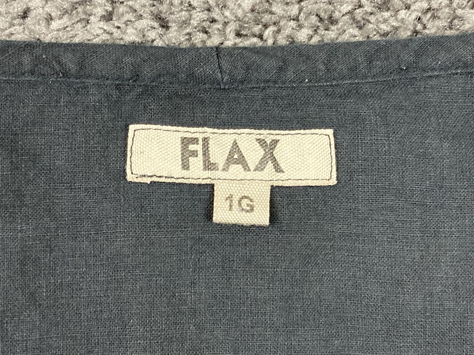 Flax 100% Linen Tunic V-neck Womens Black Sleeveless Top Size 1G (XL)