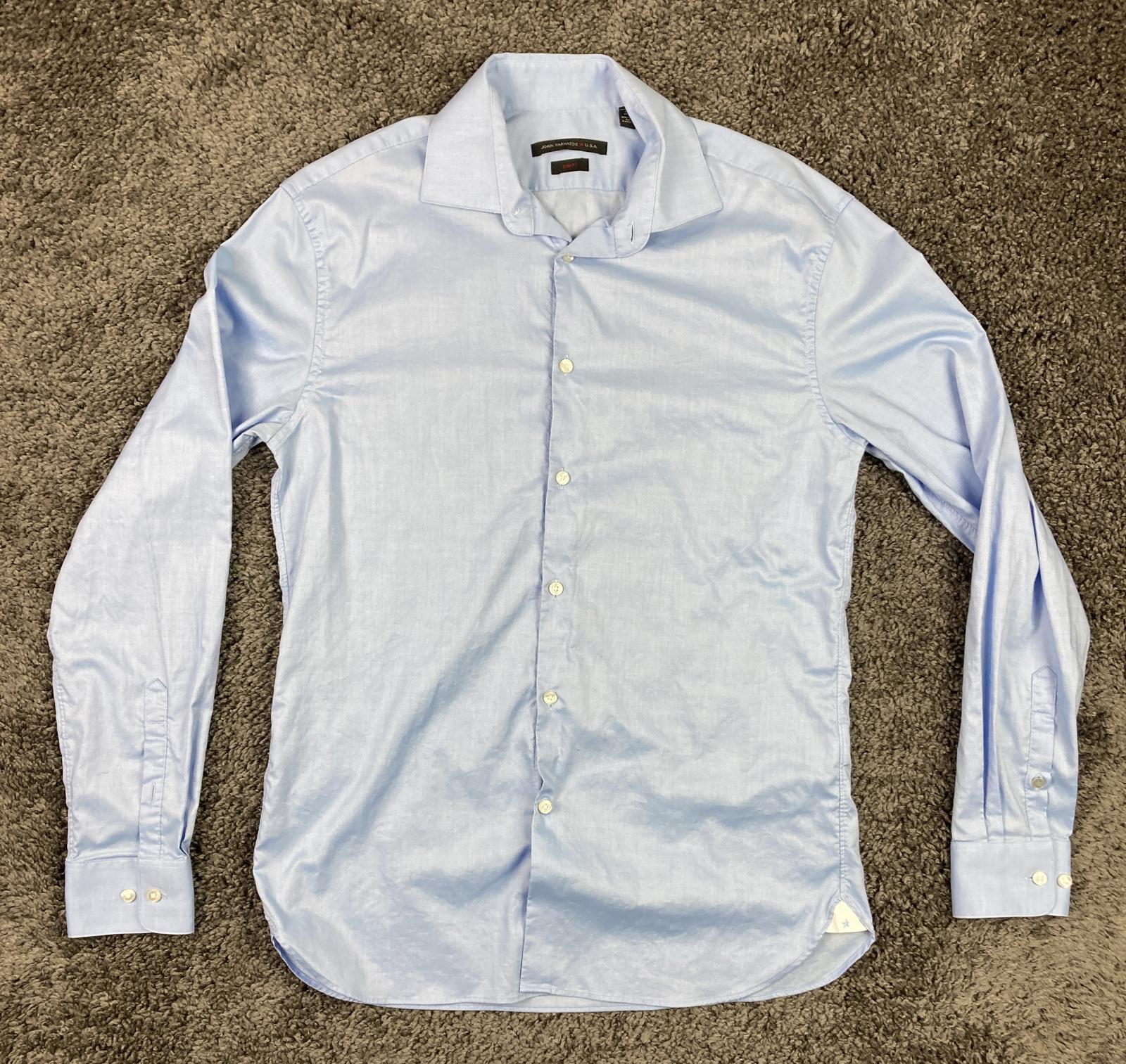 John Varvatos USA Dress Shirt Slim Fit Mens  Light Blue Size 15.5 (34/35)