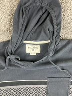 Billabong Mens Hoodie Shirt Black Geometric Pattern Long Sleeve Pocket Top Sz L
