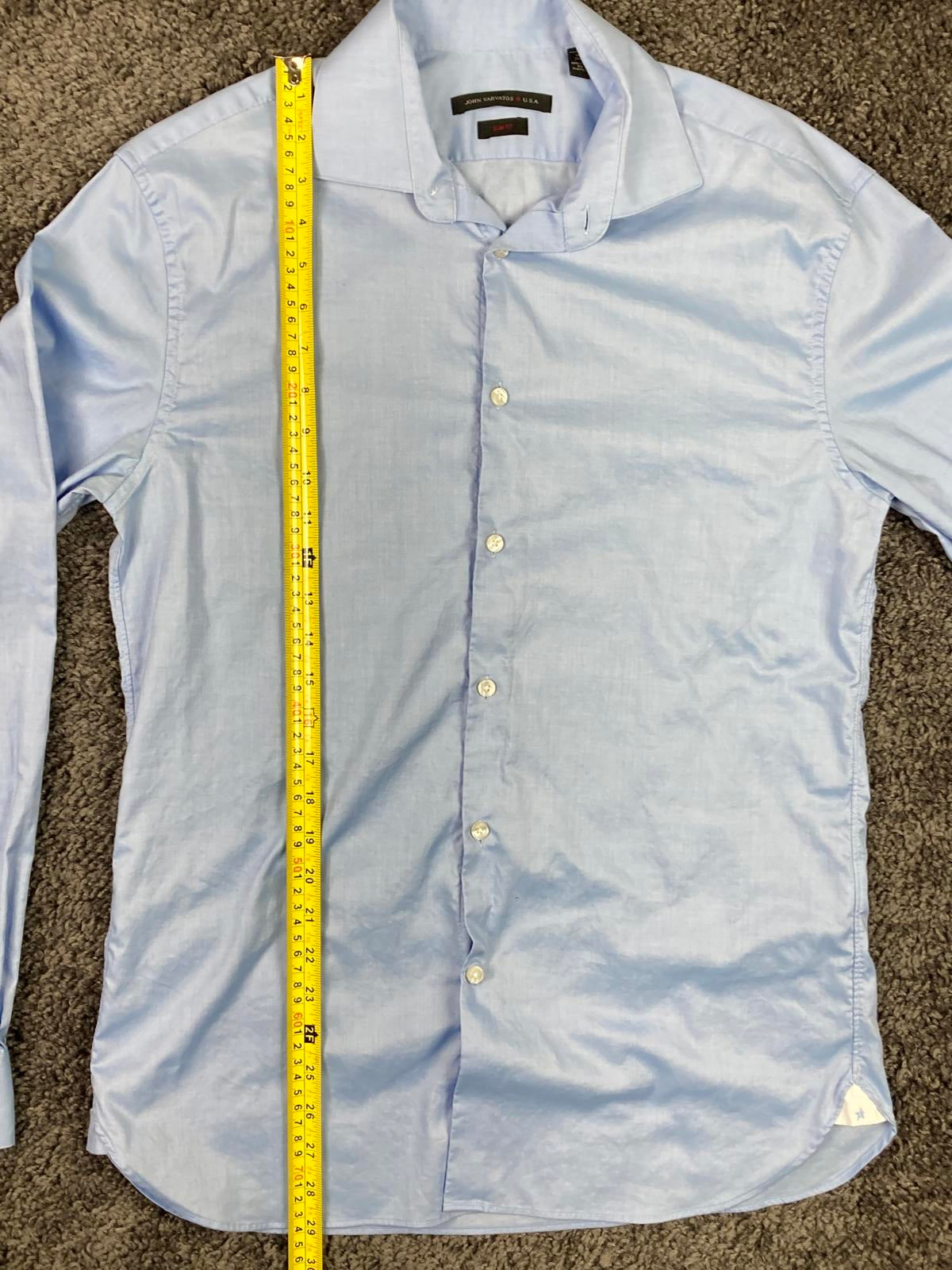 John Varvatos USA Dress Shirt Slim Fit Mens  Light Blue Size 15.5 (34/35)
