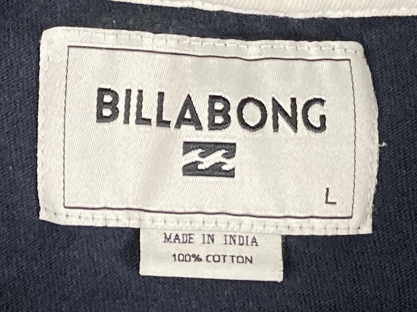 Billabong Mens Hoodie Shirt Black Geometric Pattern Long Sleeve Pocket Top Sz L
