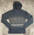 Billabong Mens Hoodie Shirt Black Geometric Pattern Long Sleeve Pocket Top Sz L