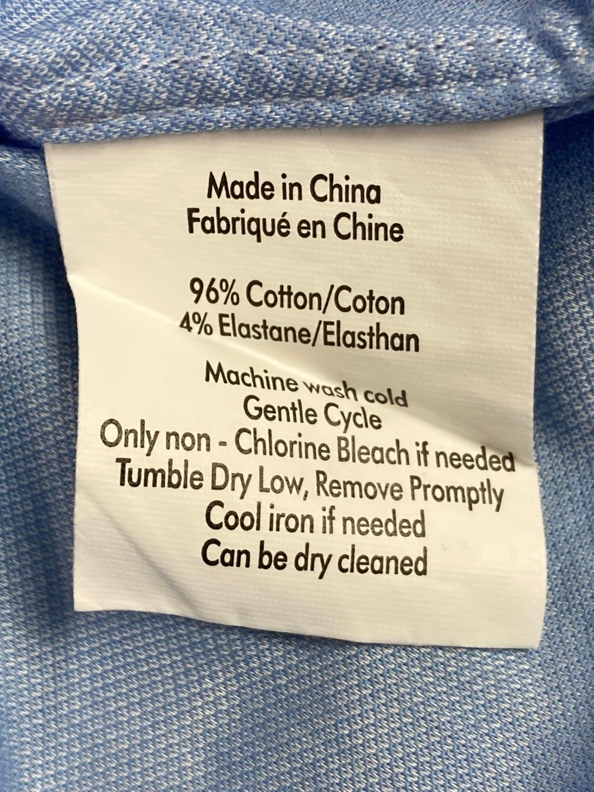 John Varvatos USA Dress Shirt Slim Fit Mens  Light Blue Size 15.5 (34/35)