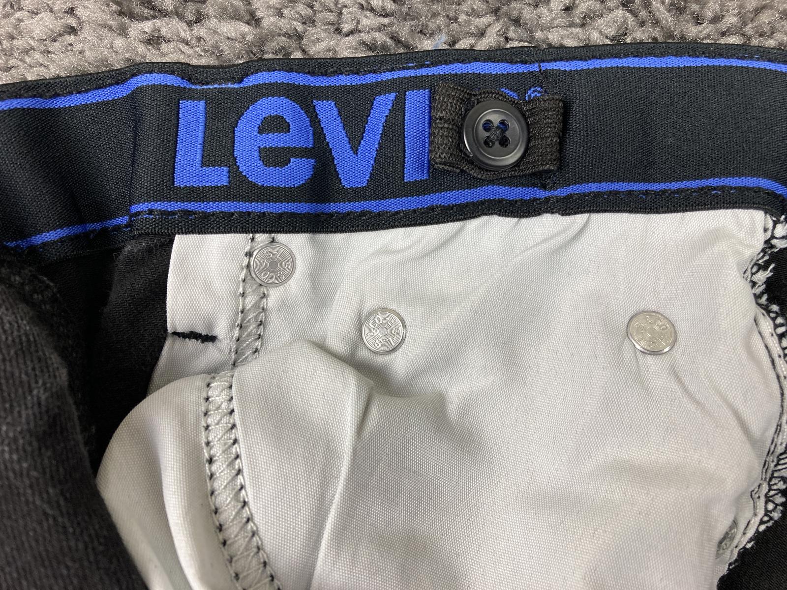 Levi's 502 Straight Fit Jeans Black Denim Stretch Dark Wash Youth Sz 16 (28x30)