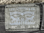 Levi's 502 Straight Fit Jeans Black Denim Stretch Dark Wash Youth Sz 16 (28x30)
