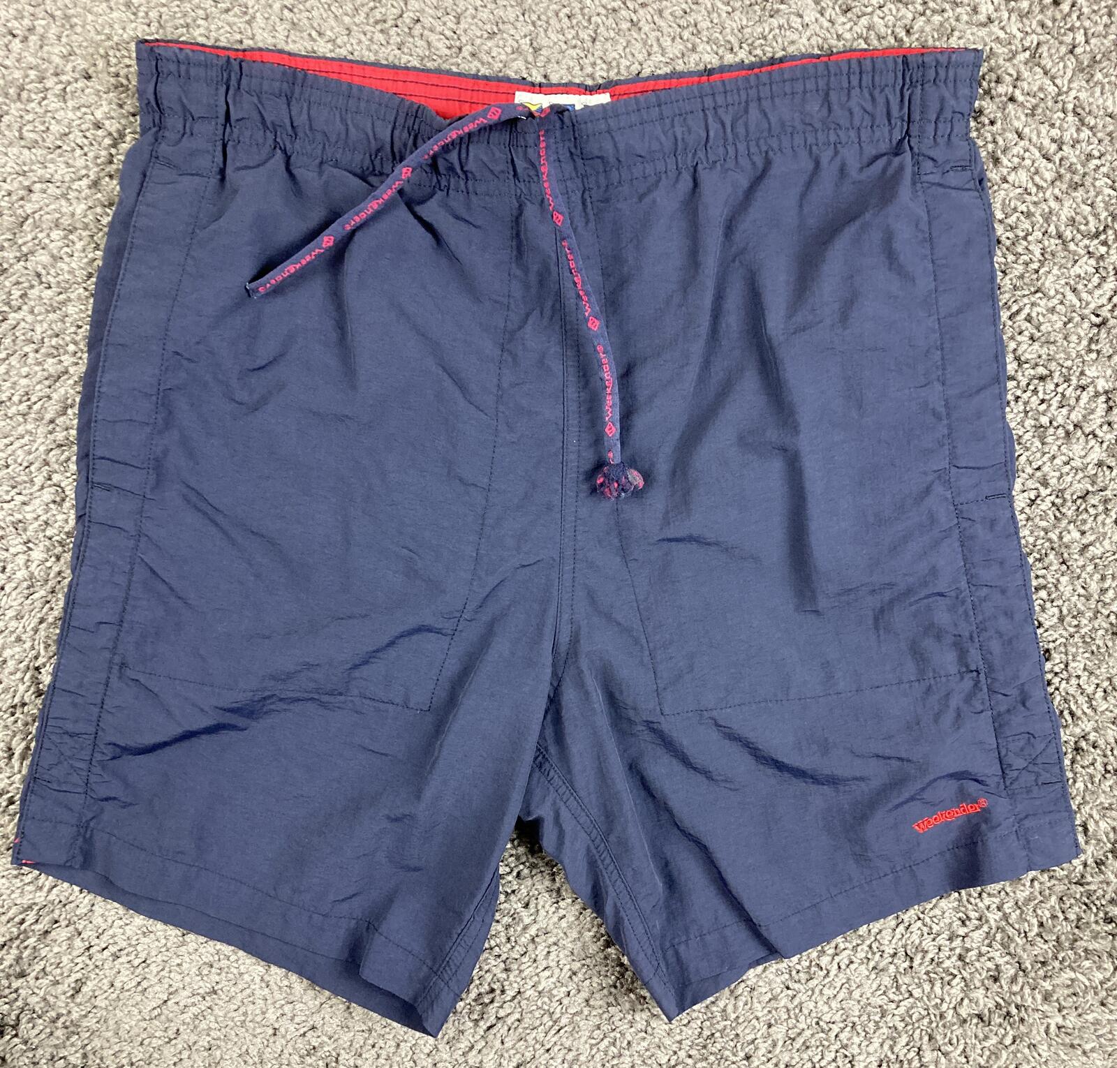 Weekender Swim Trunks Men's Sz S Navy Blue Nylon Mesh Board Shorts 7"